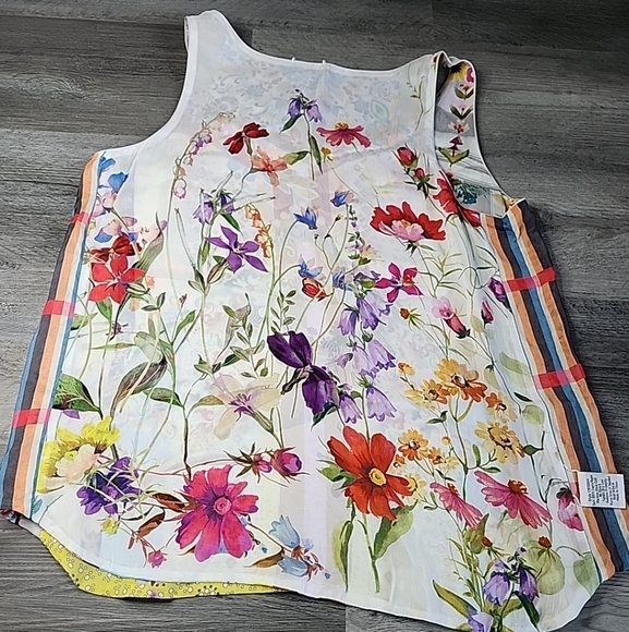JOHNNY WAS TABITHA REVERSIBLE FLORAL PRINT TANK SIZE M - Picture 12 of 13